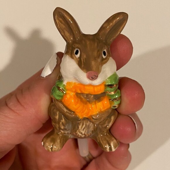 Nora Fleming Mini “Funny Bunny” Rabbit with Carrots Charm - Picture 1 of 5